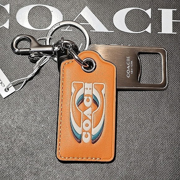 (UNISEX) COACH BOTTLE OPENER KEY FOB / KEYCHAIN W/COACH STAMP (NWT) - Picture 2 of 7